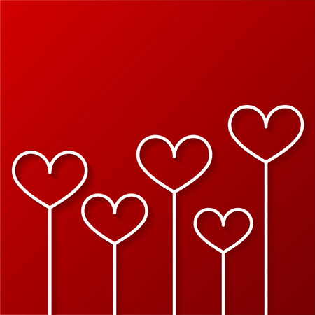 Hearts on sticks. Valentines day vector illustration.のイラスト素材