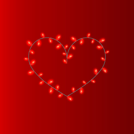 Valentines day background with shiny lights. Vector illustration.のイラスト素材