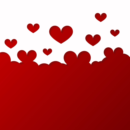 Flying hearts paper. Valentines day. Vector illustration.のイラスト素材