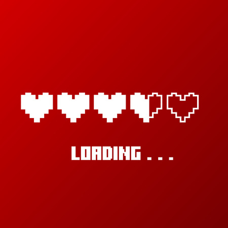Love loading. Progress bar. Vector illustration.のイラスト素材