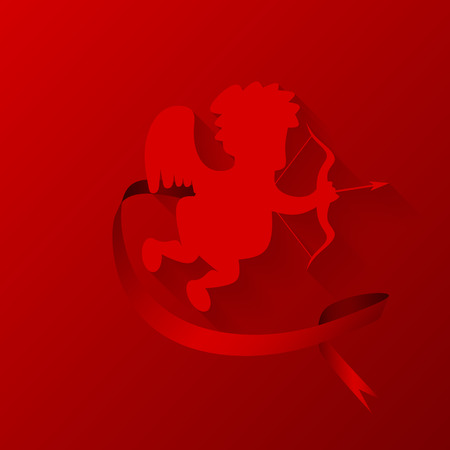 Valentines day cupid angel. Vector illustration.のイラスト素材