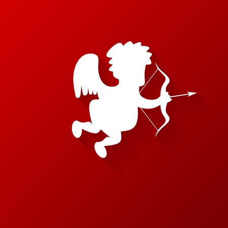 Valentines day cupid angel. Vector illustration.のイラスト素材