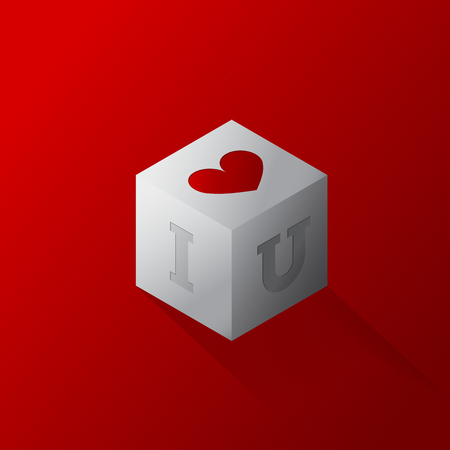 Love game. I love you dice. Vector illustration.のイラスト素材