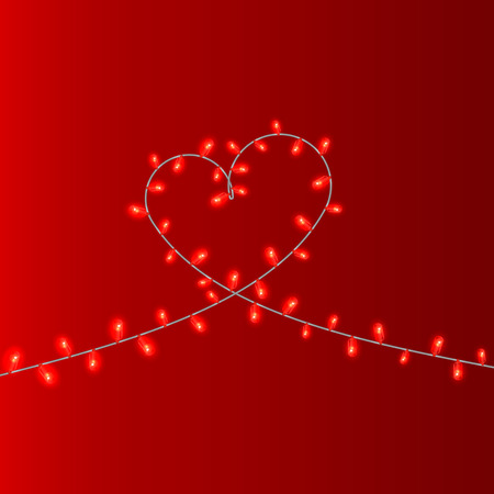 Valentines day background with shiny lights. Vector illustration.のイラスト素材
