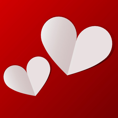Valentines day heart on red background. Vector illustration.のイラスト素材