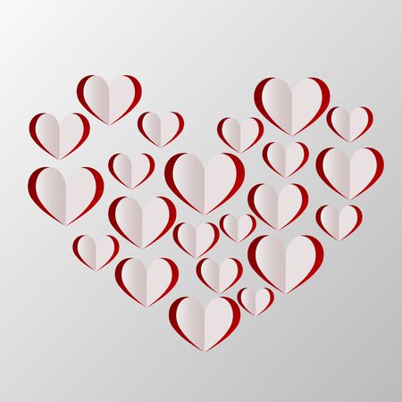 Valentines day heart background. Vector illustration.のイラスト素材
