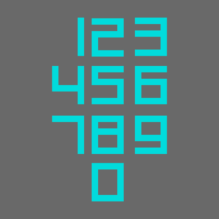 Simple blue numbers on gray background. Vector illustration.のイラスト素材