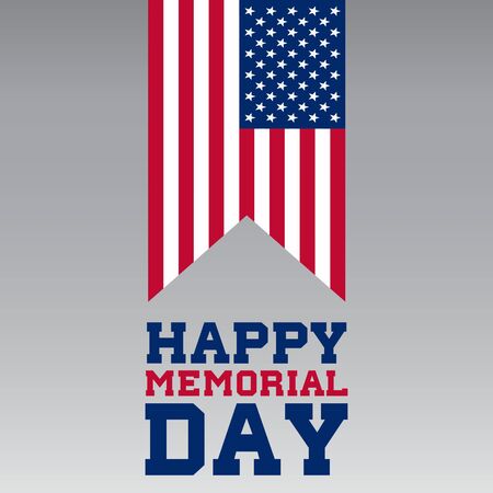 Happy Memorial Day with USA flag. Vector illustration.のイラスト素材