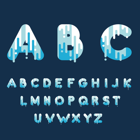 Bubble font with dripping paint. Vector illustration.のイラスト素材