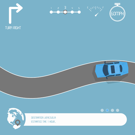 Travel navigation guide. Flat design vector illustration.のイラスト素材