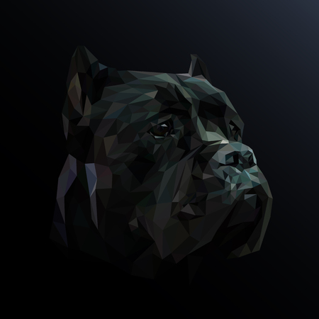Cane Corso dog animal low poly design. Triangle vector illustration.のイラスト素材