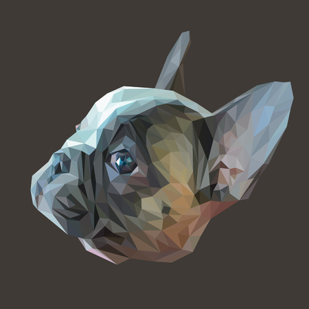 French bulldog animal low poly design. Triangle vector illustration.のイラスト素材