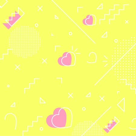 Valentine's day hipster pattern with hearts. Vector illustration.のイラスト素材