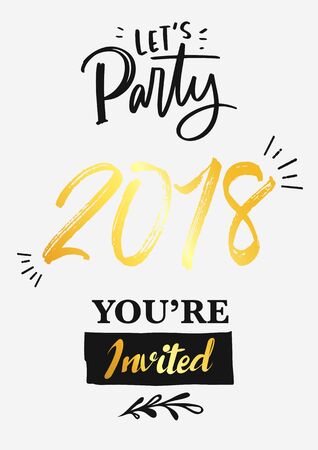 New Year party invitation. Vector illustration.のイラスト素材