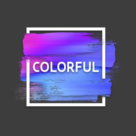 Motivation square watercolor stroke poster. Colorful. Quote Typographical Poster.の写真素材