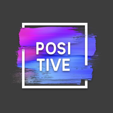 Motivation square watercolor stroke poster. Positive. Quote Typographical Poster.の写真素材