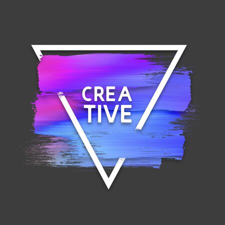 Motivation triangle watercolor stroke poster. Creative. Quote Typographical Poster.の写真素材