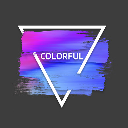 Motivation triangle watercolor stroke poster. Colorful. Quote Typographical Poster.の写真素材