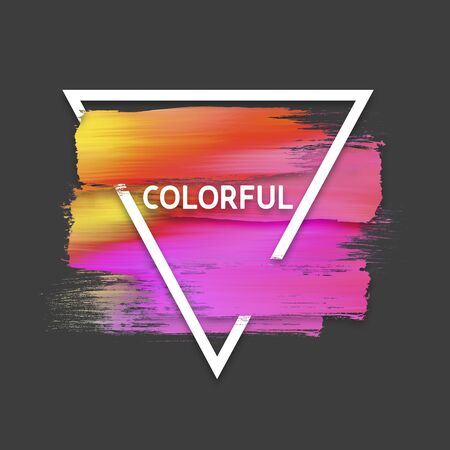 Motivation triangle watercolor stroke poster. Colorful. Quote Typographical Poster.の写真素材