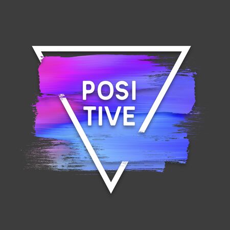 Motivation triangle watercolor stroke poster. Positive. Quote Typographical Poster.の写真素材