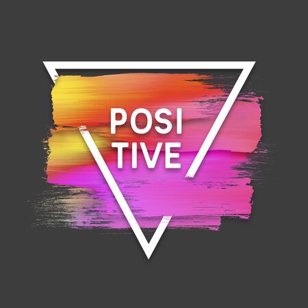 Motivation triangle watercolor stroke poster. Positive. Quote Typographical Poster.の写真素材