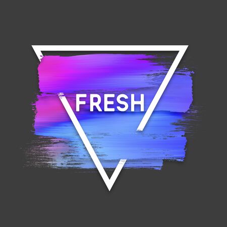 Motivation triangle watercolor stroke poster. Fresh. Quote Typographical Poster.の写真素材