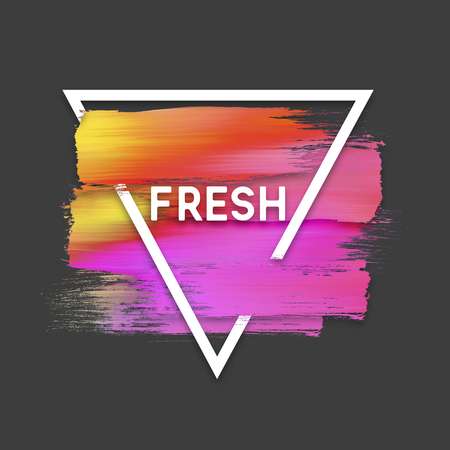 Motivation triangle watercolor stroke poster. Fresh. Quote Typographical Poster.の写真素材