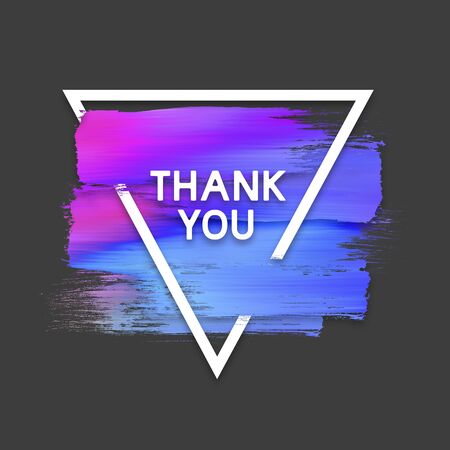 Motivation triangle watercolor stroke poster. Thank you. Quote Typographical Poster.の写真素材