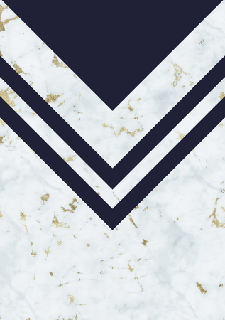 Minimalist marble background with solid color geometry. Trendy geometric poster.の写真素材