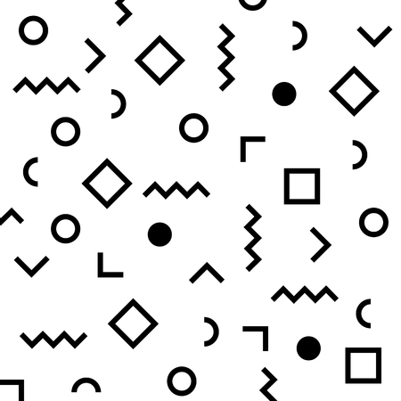 Hipster modern shapes pattern. Lines and cubic forms. Vector illustration.のイラスト素材