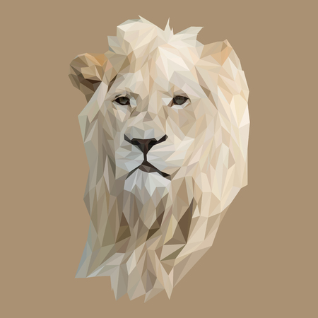 Lion low poly design. Triangle vector illustration.のイラスト素材