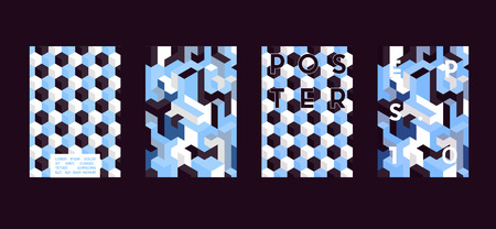 Poster with flat geometric pattern. Cool colorful backgrounds. Applicable for Banners, Placards, Posters, Flyers. Vector illustration.のイラスト素材