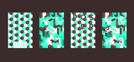 Poster with flat geometric pattern. Cool colorful backgrounds. Applicable for Banners, Placards, Posters, Flyers. Vector illustration.のイラスト素材