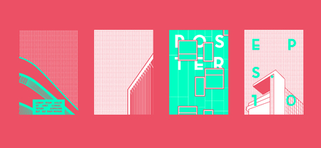 Architecture conceptual drawings. Colorful backgrounds. Applicable for Banners, Placards, Posters, Flyers. Vector illustration.のイラスト素材