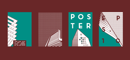 Architecture conceptual drawings. Colorful backgrounds. Applicable for Banners, Placards, Posters, Flyers. Vector illustration.のイラスト素材