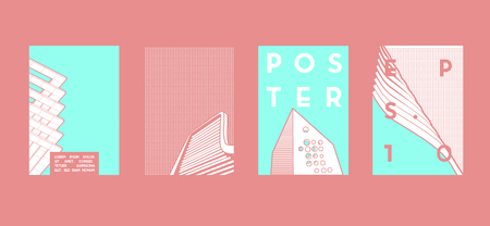 Architecture conceptual drawings. Colorful backgrounds. Applicable for Banners, Placards, Posters, Flyers. Vector illustration.のイラスト素材