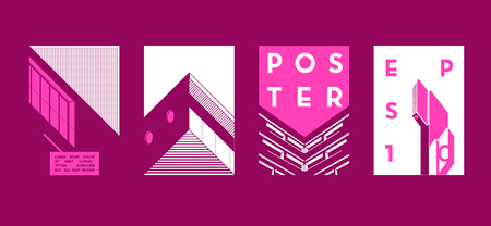 Architecture conceptual drawings. Colorful backgrounds. Applicable for Banners, Placards, Posters, Flyers. Vector illustration.のイラスト素材