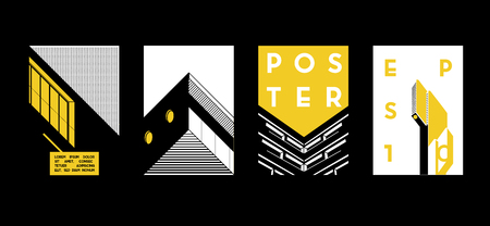 Architecture conceptual drawings. Colorful backgrounds. Applicable for Banners, Placards, Posters, Flyers. Vector illustration.のイラスト素材