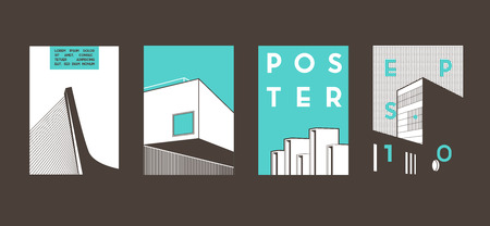 Architecture conceptual drawings. Colorful backgrounds. Applicable for Banners, Placards, Posters, Flyers. Vector illustration.のイラスト素材