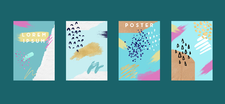 Poster with retro shapes. Cool colorful backgrounds. Applicable for Banners, Placards, Posters, Flyers. Vector illustration.の写真素材