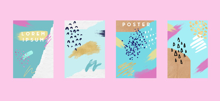 Poster with retro shapes. Cool colorful backgrounds. Applicable for Banners, Placards, Posters, Flyers. Vector illustration.の写真素材