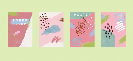 Poster with retro shapes. Cool colorful backgrounds. Applicable for Banners, Placards, Posters, Flyers. Vector illustration.の写真素材