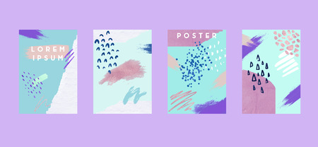 Poster with retro shapes. Cool colorful backgrounds. Applicable for Banners, Placards, Posters, Flyers. Vector illustration.の写真素材