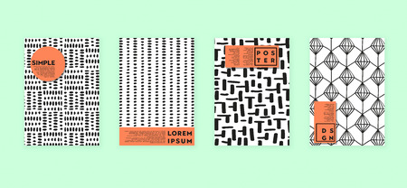 Poster with retro shapes. Cool colorful backgrounds. Applicable for Banners, Placards, Posters, Flyers. Vector illustration.の写真素材