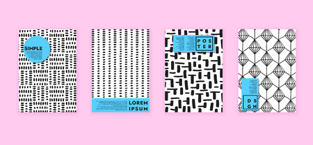 Poster with retro shapes. Cool colorful backgrounds. Applicable for Banners, Placards, Posters, Flyers. Vector illustration.の写真素材