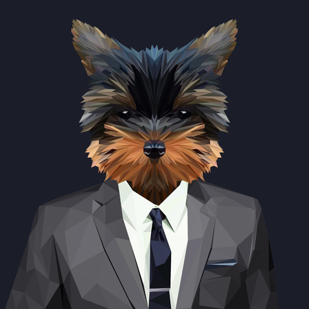 Terrier dog dressed in a suit. Elegant classy style. Vector illustration.のイラスト素材