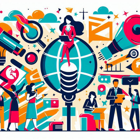 Vector illustration of business people working at the office. Business concept.のイラスト素材