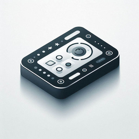 Digital compact disc player on white background, 3d render illustration.