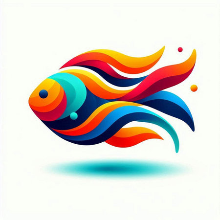Colorful fish icon. Vector design template elements for your application or corporate identity.のイラスト素材
