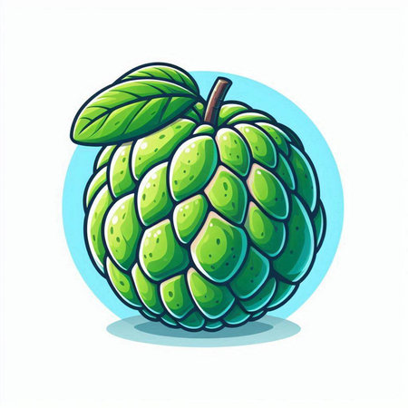 Custard apple icon isolated on white background. Vector illustration.のイラスト素材